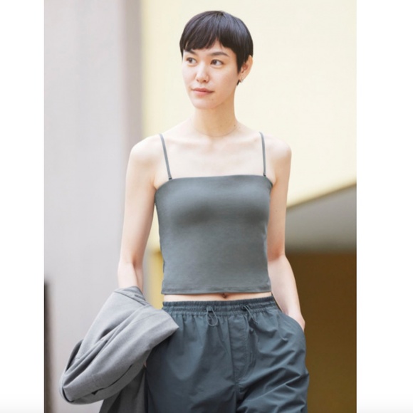 NWT Uniqlo Style Dark Grey Cropped Bra Tube Top - Picture 5 of 12